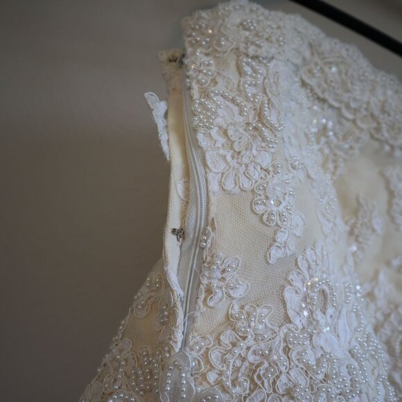 Janice Martin Strapless Peplum Beaded Tube Top Wedding Size XS - Picture 7 of 8